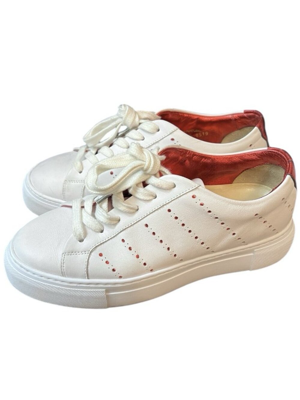 The Office of Angela Scott Miss Jacklyn White Leather Sneakers Size 36.5 US 6.5